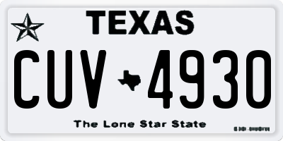 TX license plate CUV4930