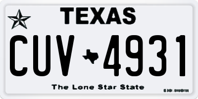 TX license plate CUV4931