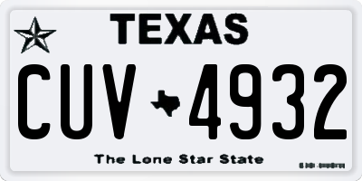 TX license plate CUV4932