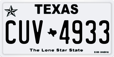 TX license plate CUV4933