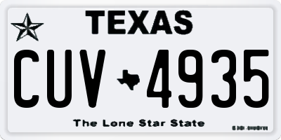 TX license plate CUV4935