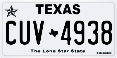 TX license plate CUV4938