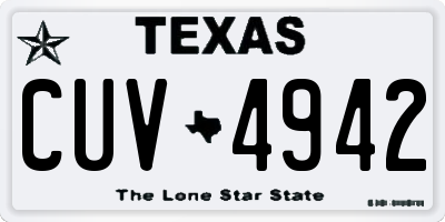 TX license plate CUV4942