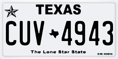TX license plate CUV4943