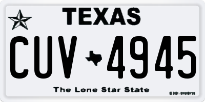 TX license plate CUV4945