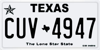 TX license plate CUV4947