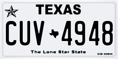 TX license plate CUV4948