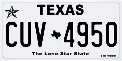 TX license plate CUV4950