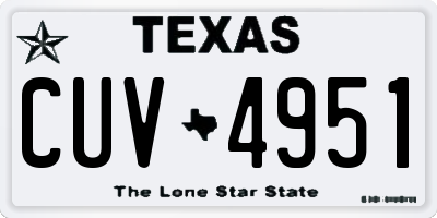 TX license plate CUV4951