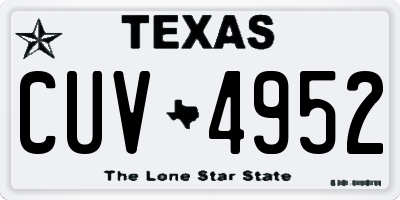 TX license plate CUV4952