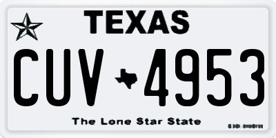 TX license plate CUV4953