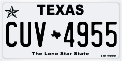 TX license plate CUV4955