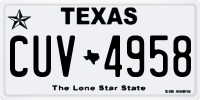 TX license plate CUV4958
