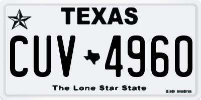 TX license plate CUV4960