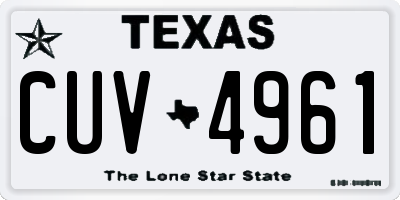 TX license plate CUV4961