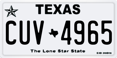 TX license plate CUV4965