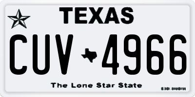 TX license plate CUV4966