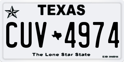 TX license plate CUV4974