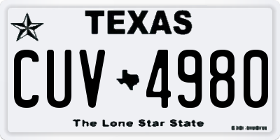 TX license plate CUV4980