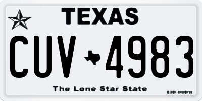 TX license plate CUV4983