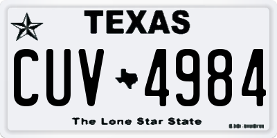 TX license plate CUV4984