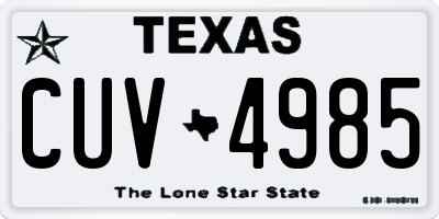 TX license plate CUV4985