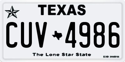 TX license plate CUV4986