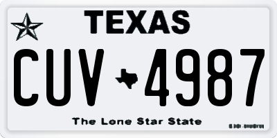 TX license plate CUV4987