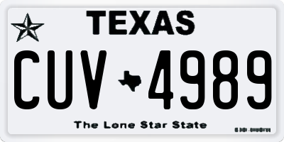 TX license plate CUV4989