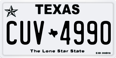 TX license plate CUV4990