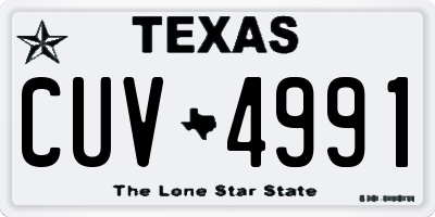 TX license plate CUV4991