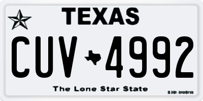 TX license plate CUV4992