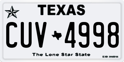 TX license plate CUV4998