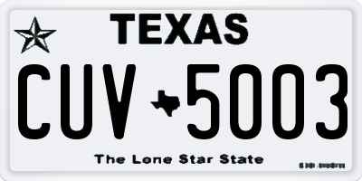 TX license plate CUV5003