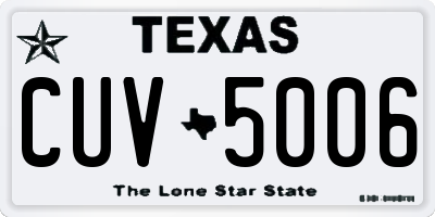 TX license plate CUV5006