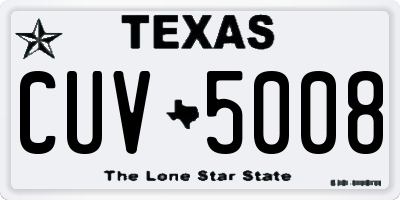TX license plate CUV5008