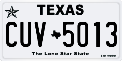 TX license plate CUV5013