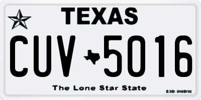 TX license plate CUV5016