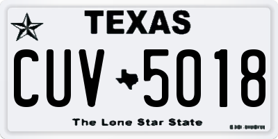 TX license plate CUV5018