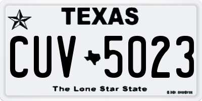 TX license plate CUV5023