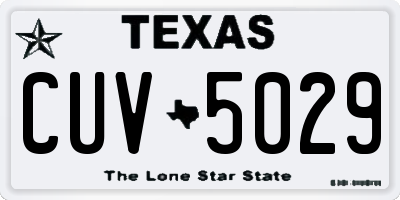 TX license plate CUV5029