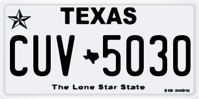 TX license plate CUV5030