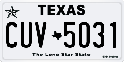 TX license plate CUV5031