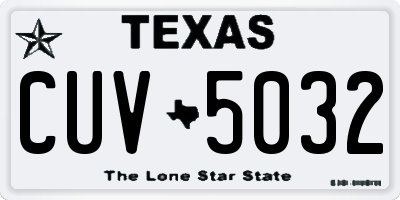 TX license plate CUV5032