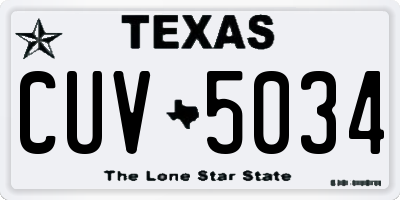 TX license plate CUV5034