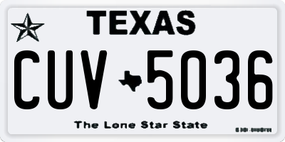TX license plate CUV5036