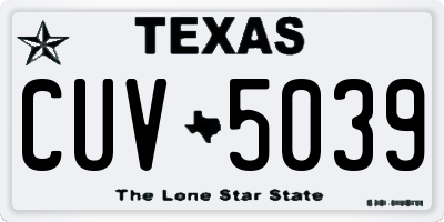 TX license plate CUV5039