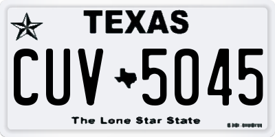 TX license plate CUV5045