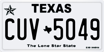 TX license plate CUV5049