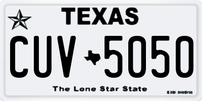 TX license plate CUV5050